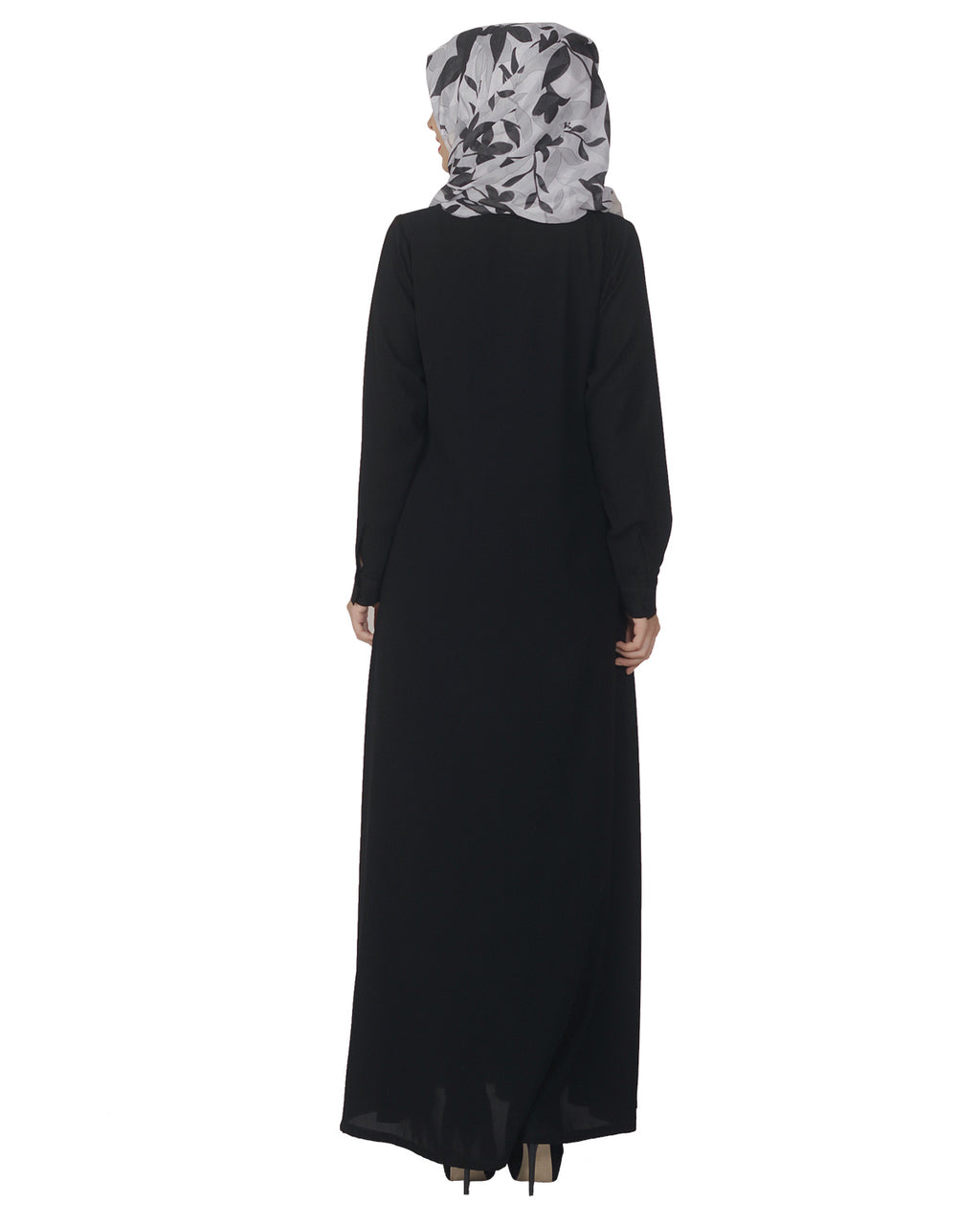 Pintuck Abaya Black