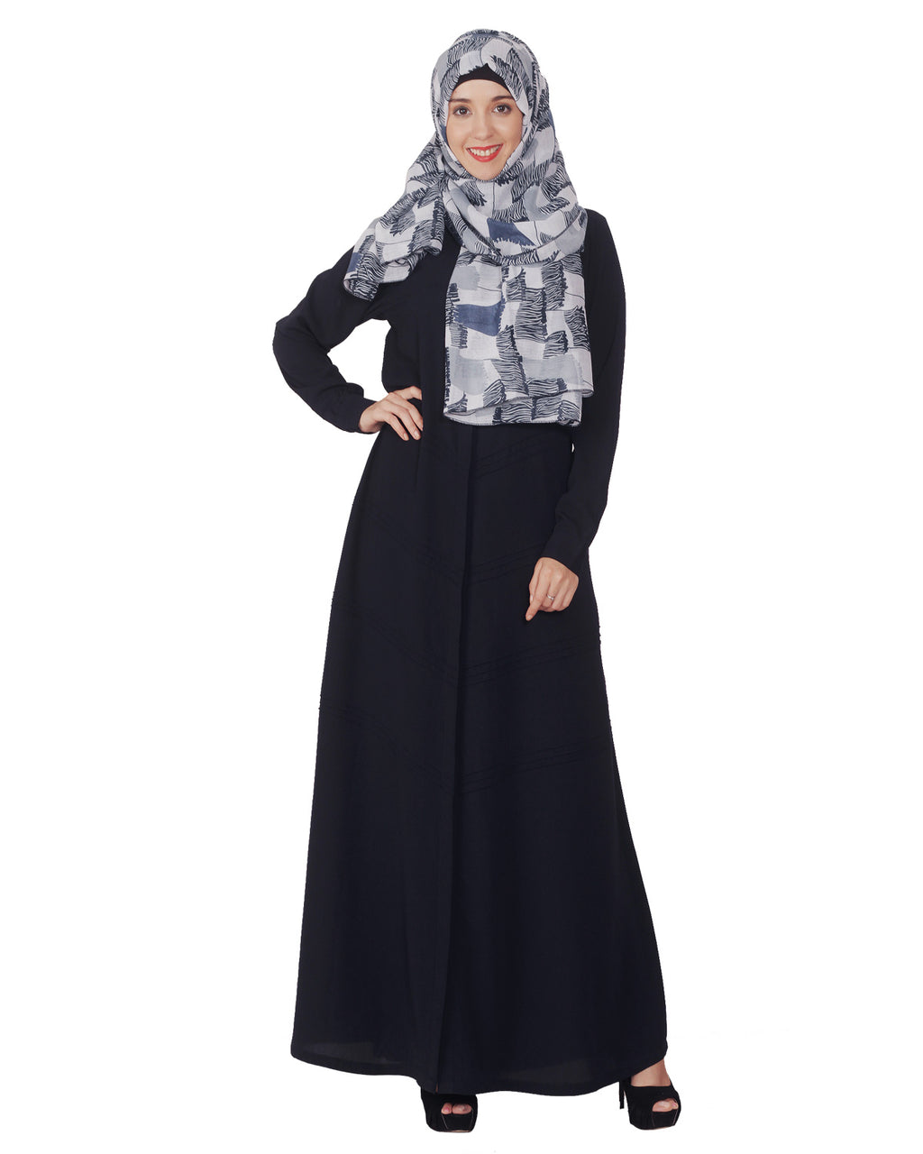 Pintuck Abaya Blue