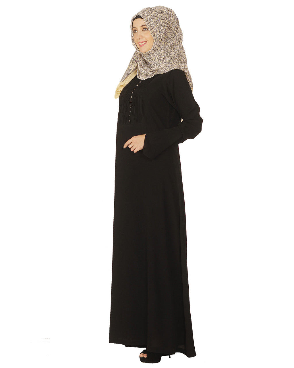 Pintuck Abaya Classice Black