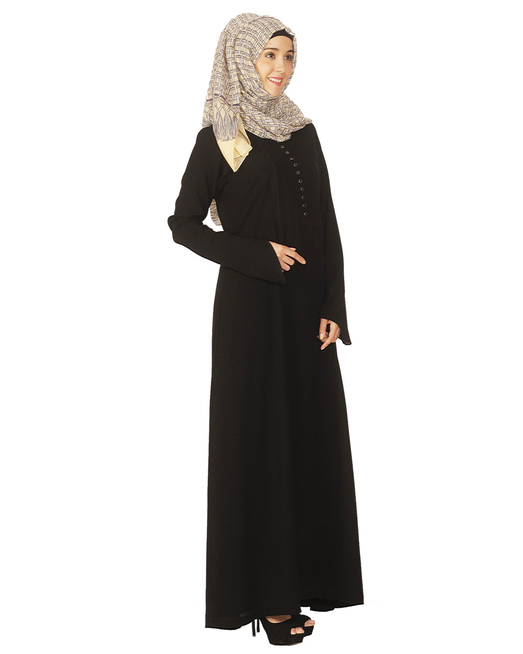 Pintuck Abaya Classice Black