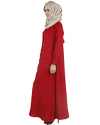 Pintuck Abaya Maroon