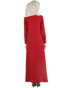 Pintuck Abaya Maroon