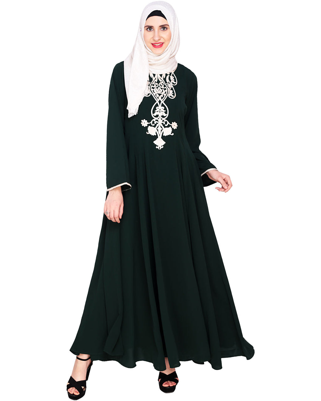 Flared Abaya Green