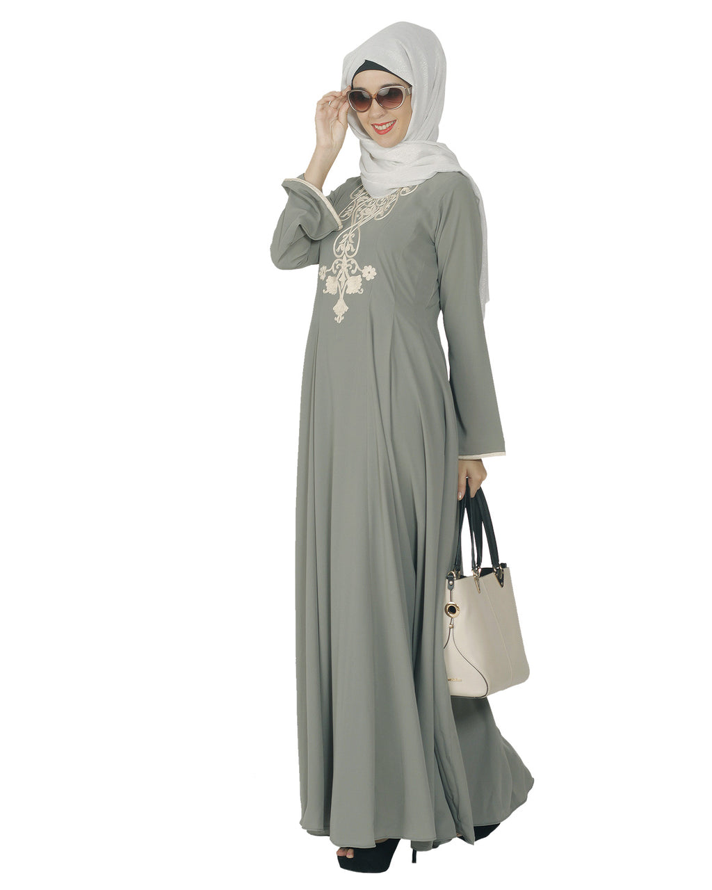 Flared Abaya Grey