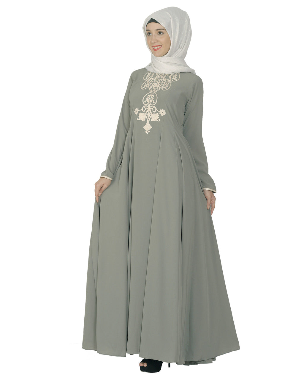 Flared Abaya Grey
