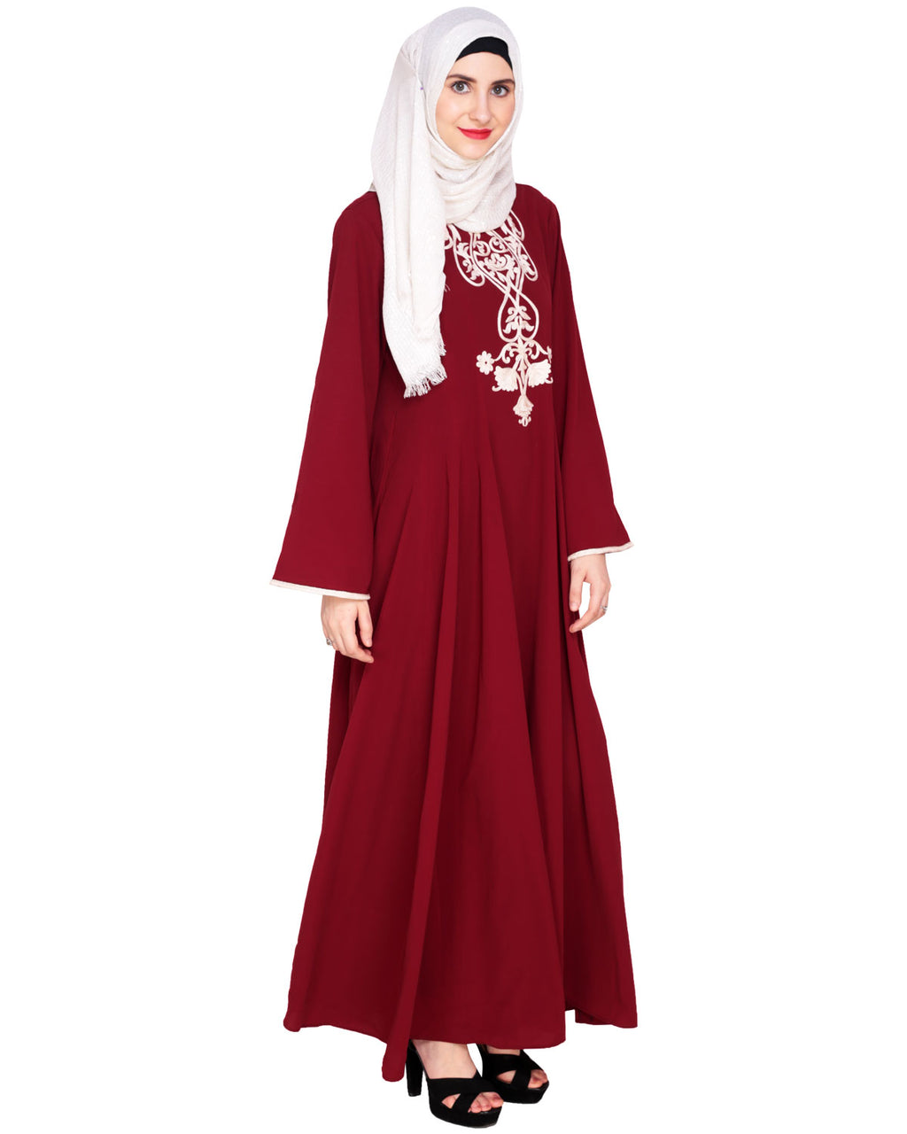 Flared Abaya Wine