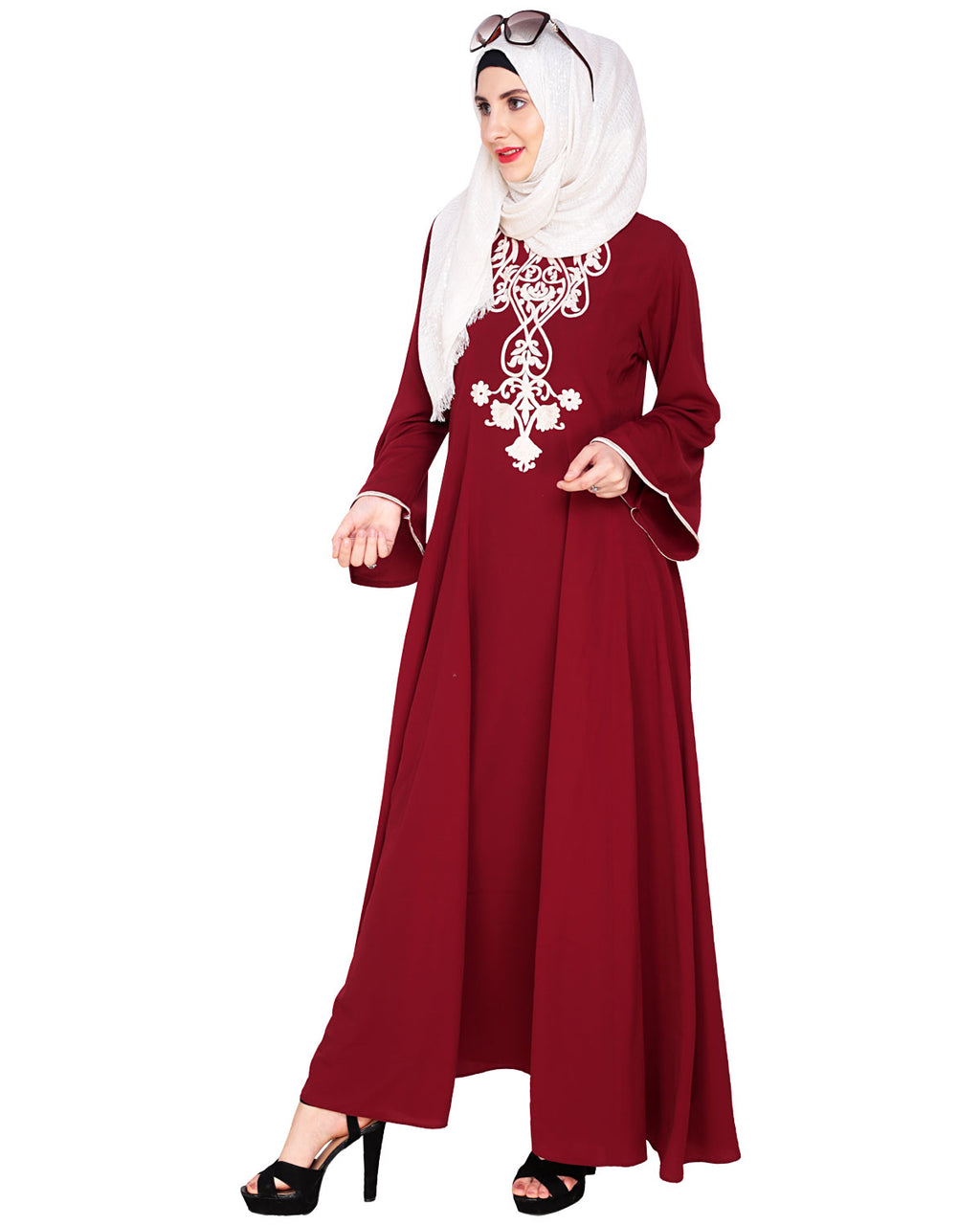 Flared Abaya Wine