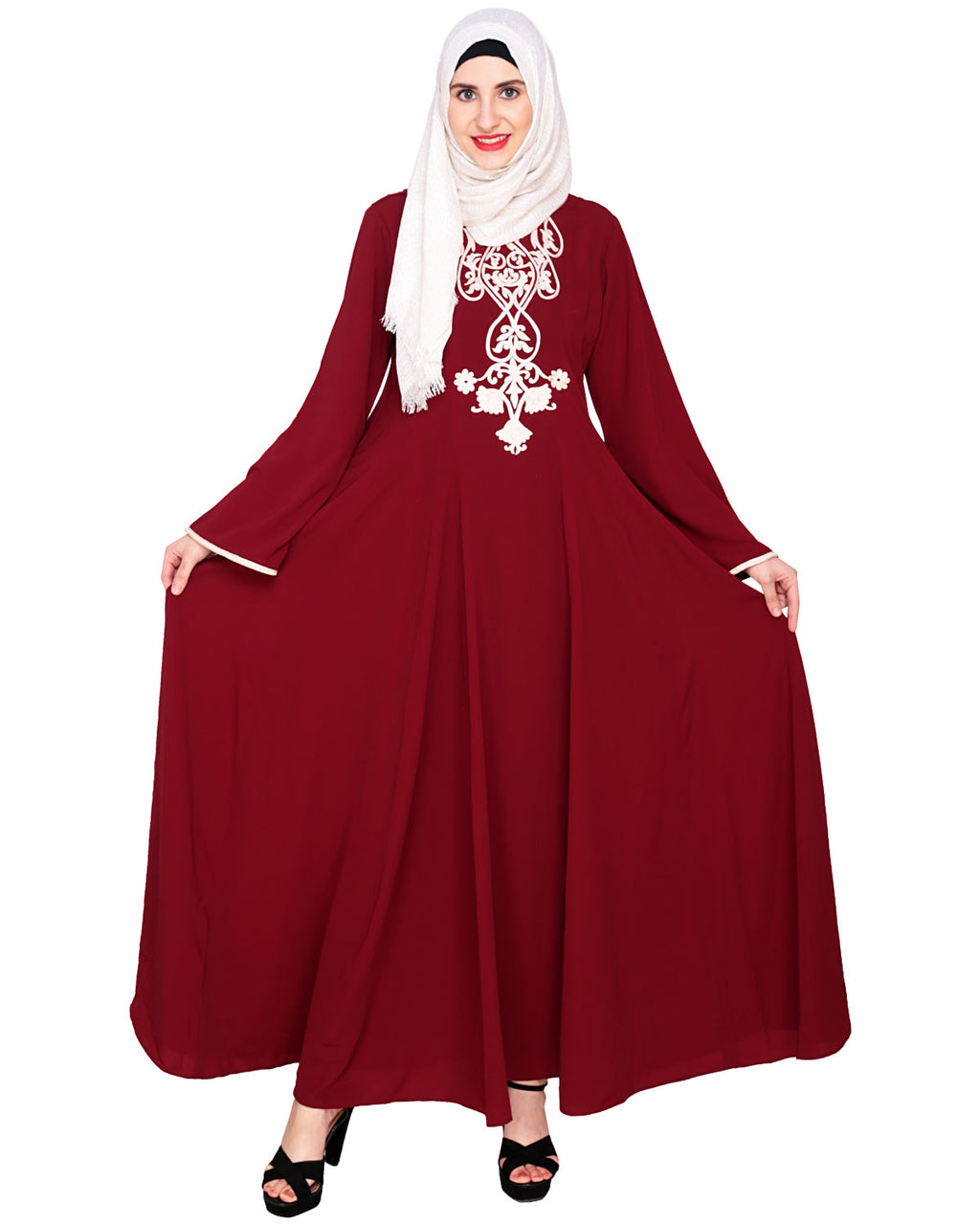 Flared Abaya Wine