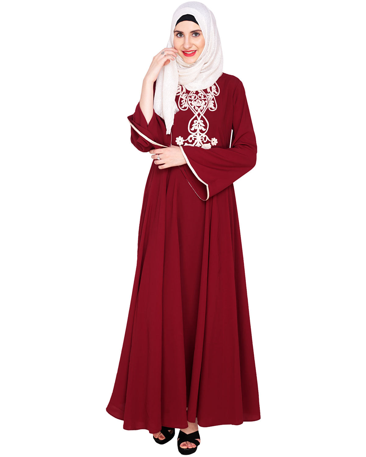 Flared Abaya Wine