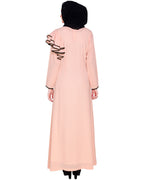 Romantic Founce Abaya Peach