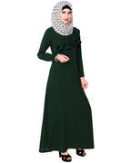 Green Frilled Abaya Green