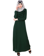 Green Frilled Abaya Green