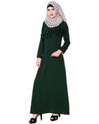 Green Frilled Abaya Green