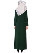 Green Frilled Abaya Green