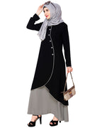 Two-in-one Abaya Black & Grey