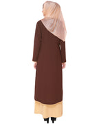 Two-in-one Abaya Brown & Beige
