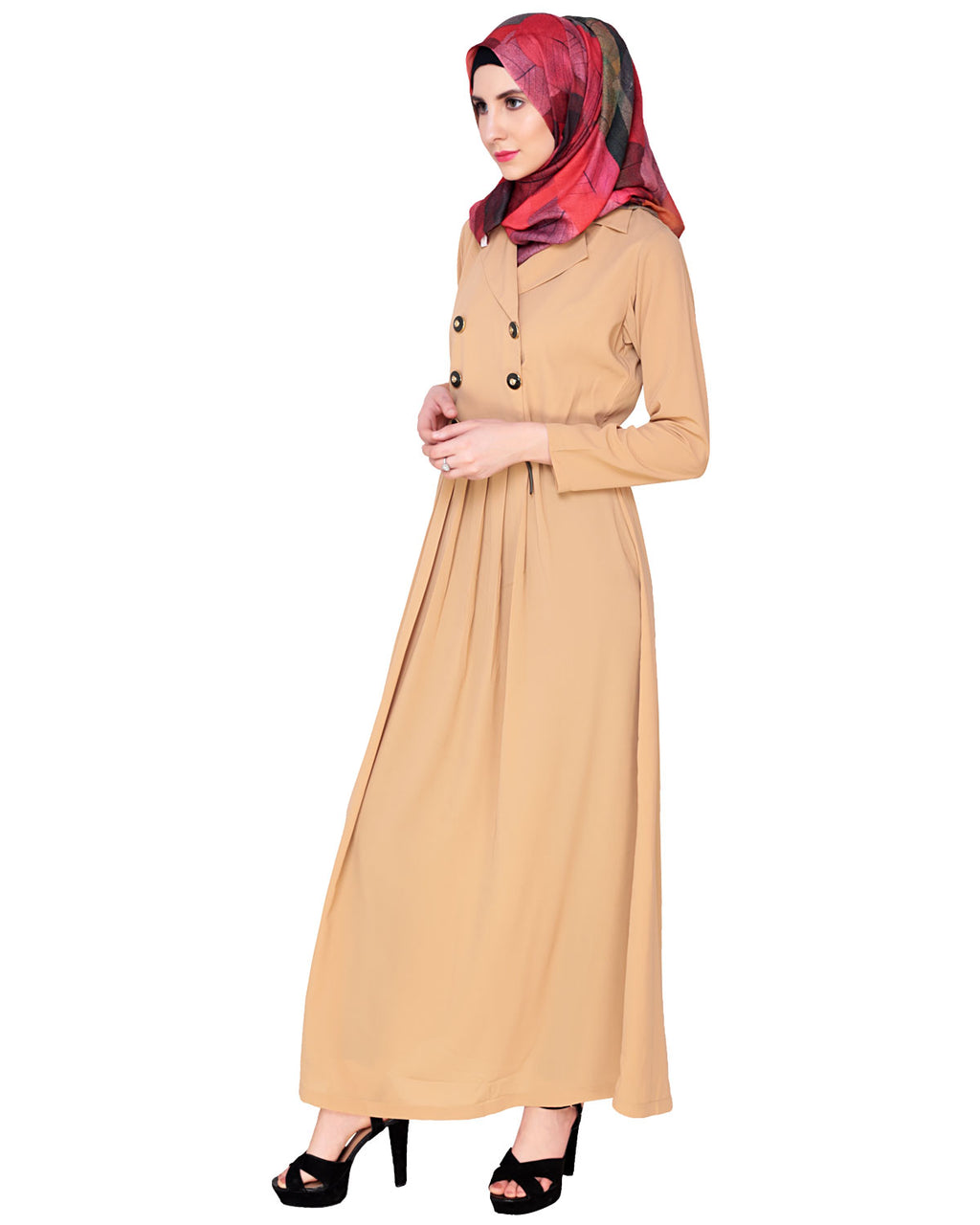 Fawn Coat Style Abaya Beige