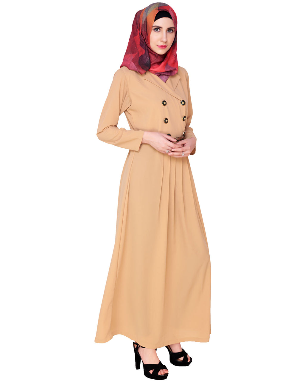 Fawn Coat Style Abaya Beige