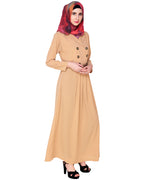 Fawn Coat Style Abaya Beige