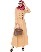 Fawn Coat Style Abaya Beige