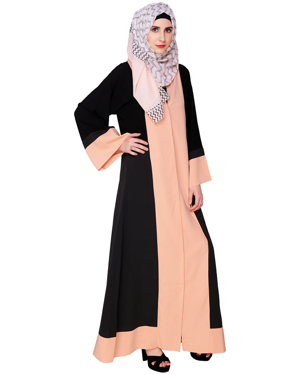 Faux Robe Abaya Black