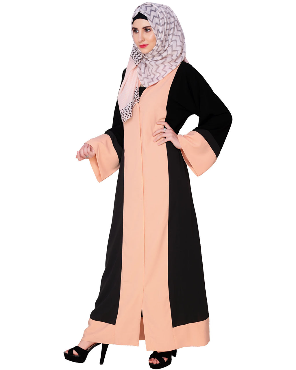 Faux Robe Abaya Black