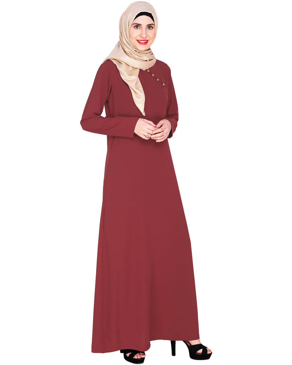 Trendy Abaya Dress Wine