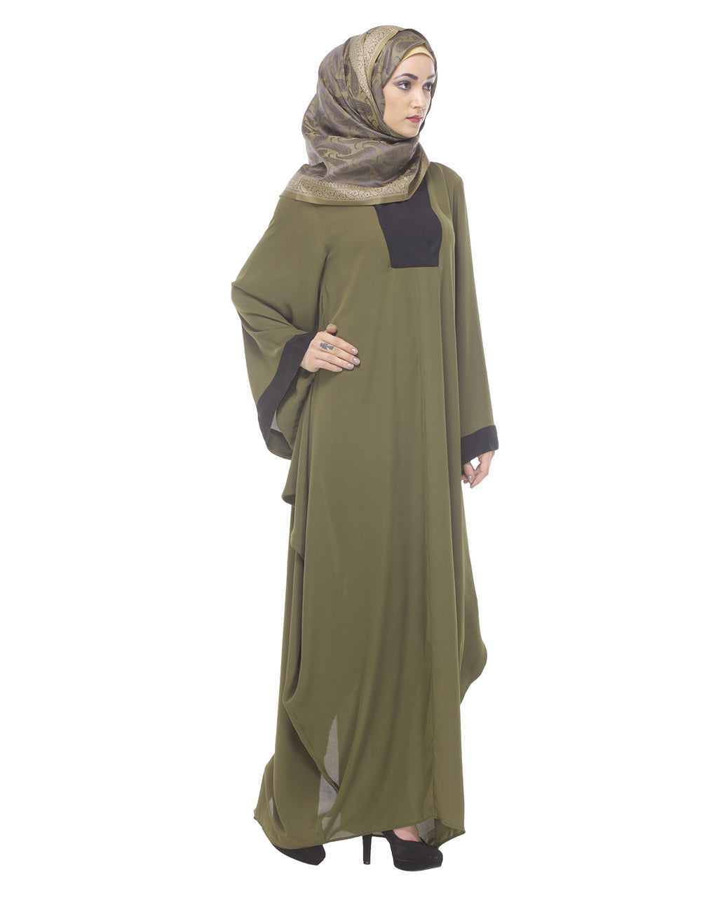 Wine Kaftan Olive Free Size