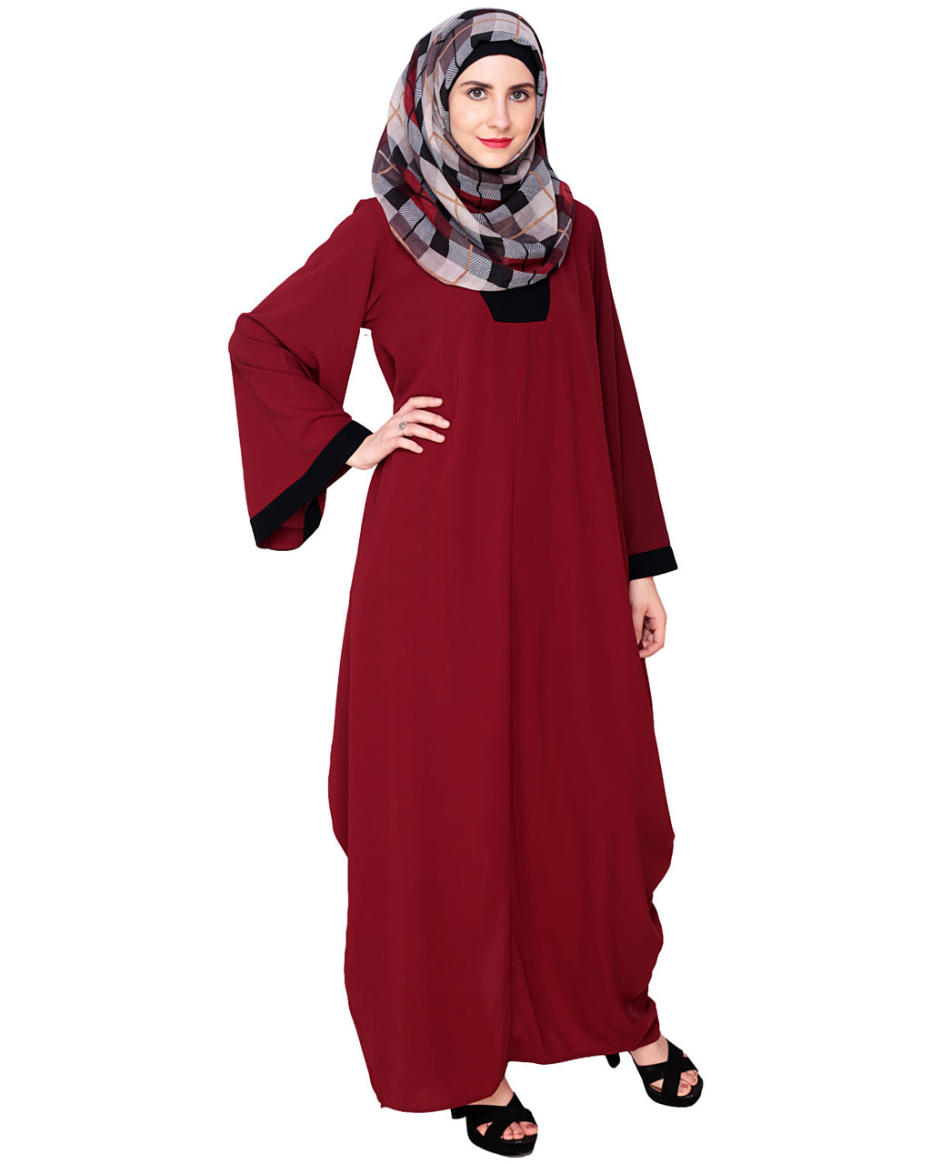 Wine Kaftan Wine Free Size