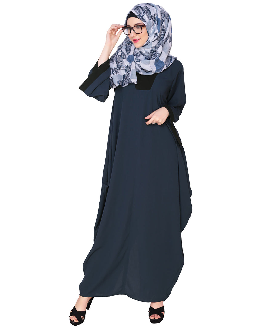 Wine Kaftan Blue Free Size
