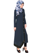 Blue Button-down Abaya Blue