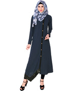 Blue Button-down Abaya Blue