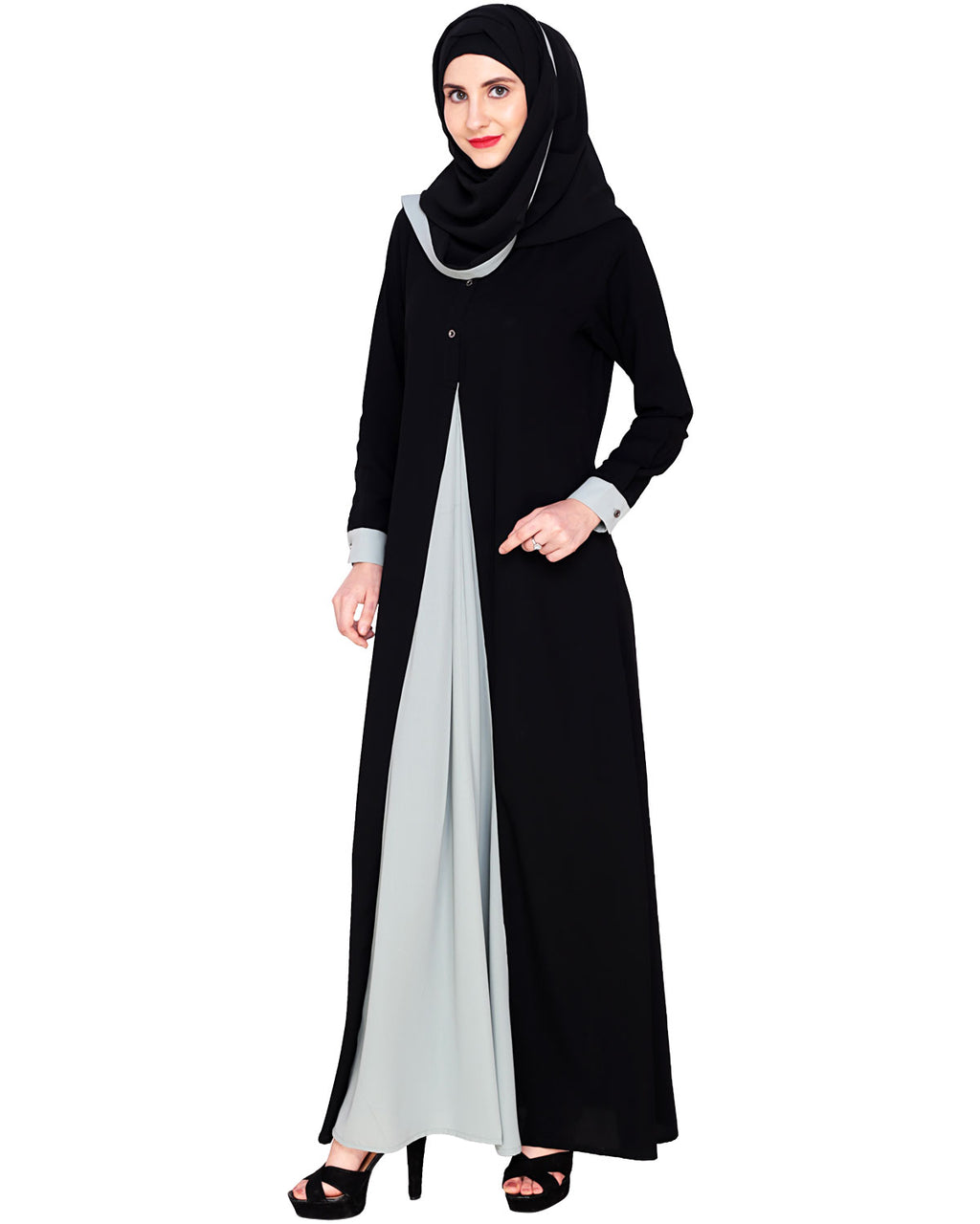 Pretty Layered Abaya Sage Green