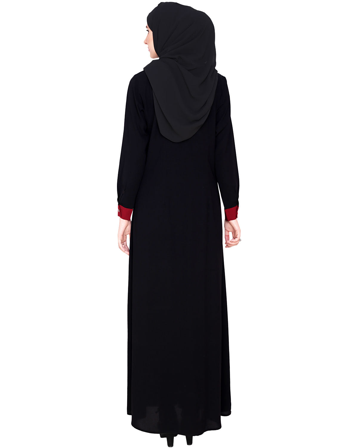 Pretty Layered Abaya Wine