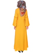 Crew Collar Abaya Yellow