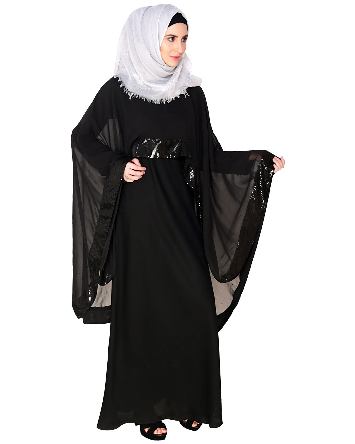 Black Cape Abaya Black