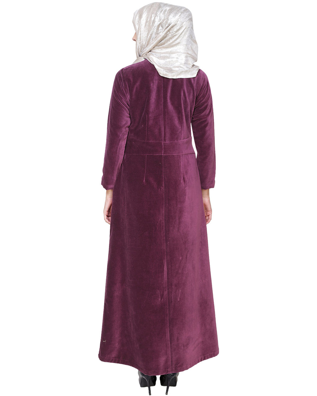 Button Down Coat Abaya Purple