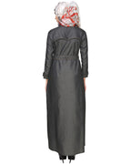 Black Denim Designer Abaya Black
