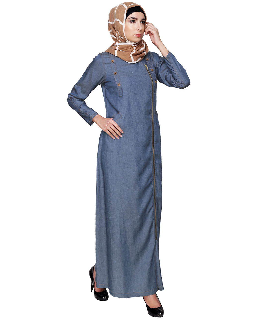 Chic Denim Abaya Blue