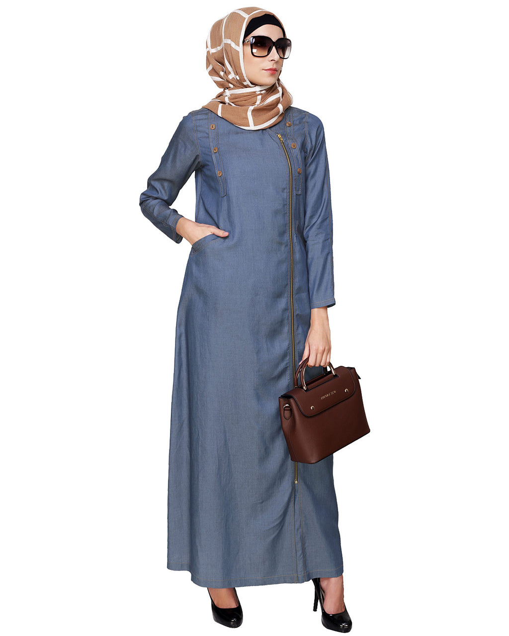 Chic Denim Abaya Blue