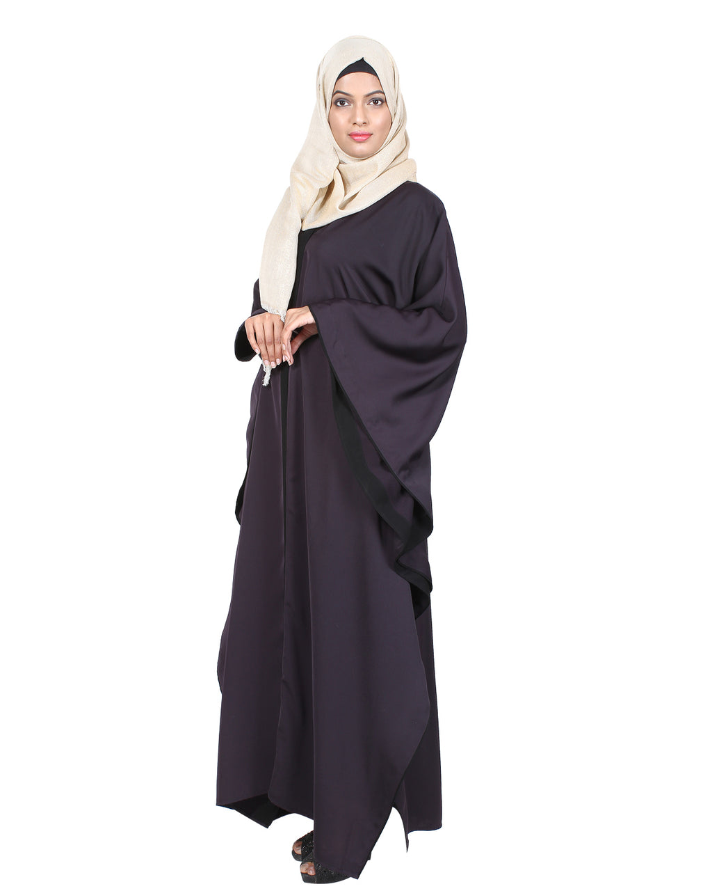 Dark Purple & Black Kaftan Purple