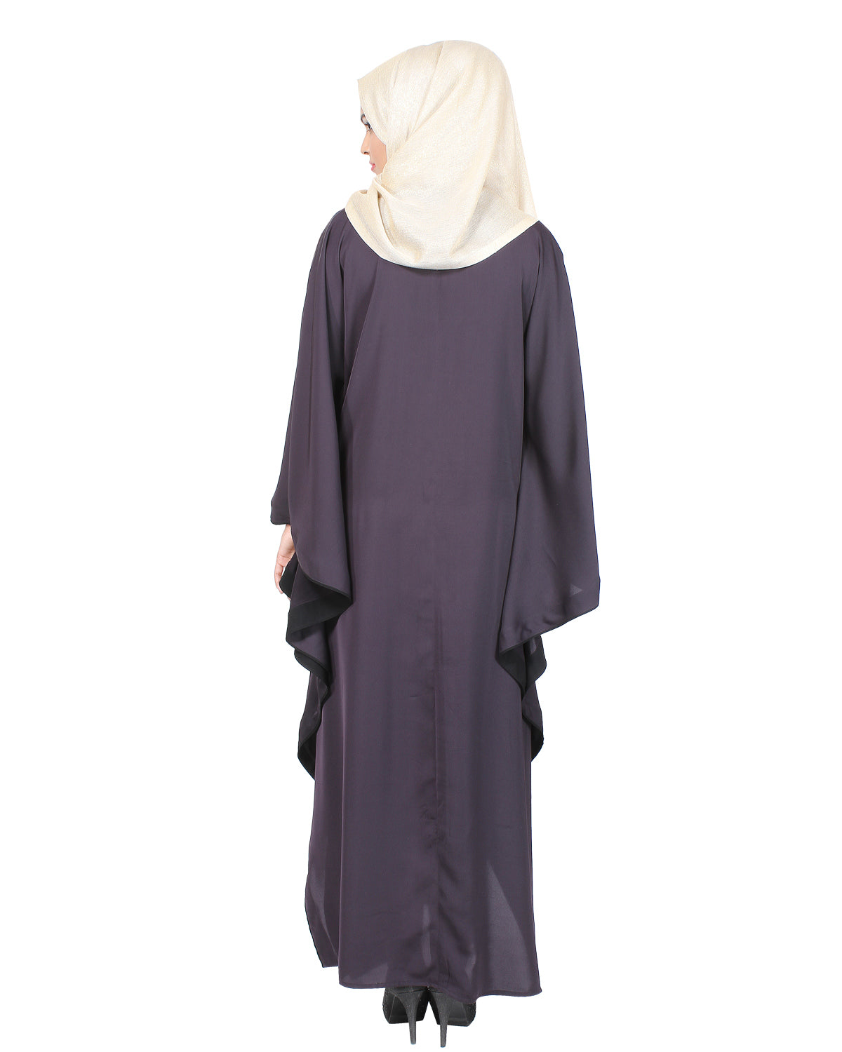 Dark Purple & Black Kaftan Purple