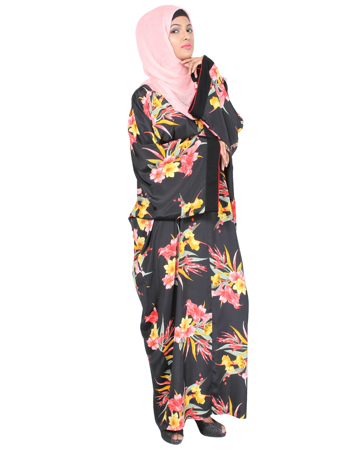 Botanical Kimono Kaftan Black