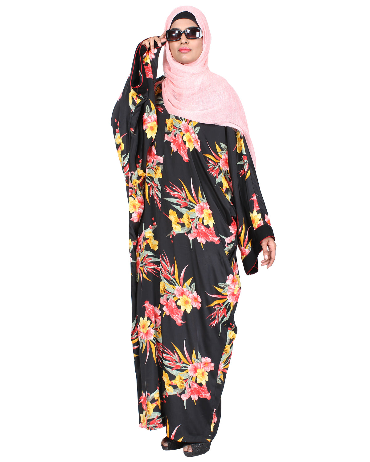 Botanical Kimono Kaftan Black