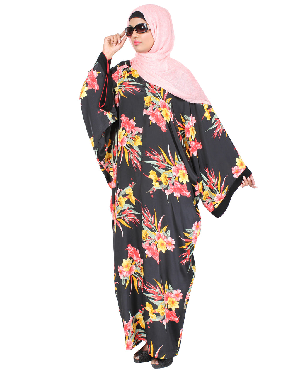 Botanical Kimono Kaftan Black