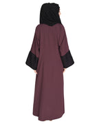 Elegant Crochet Lace Dubai Style Abaya Purple