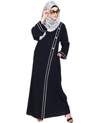 Intrigue Angrakha Dubai Style Abaya Black