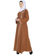 Intrigue Angrakha Dubai Style Abaya Deep Tan