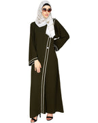 Intrigue Angrakha Dubai Style Abaya Olive