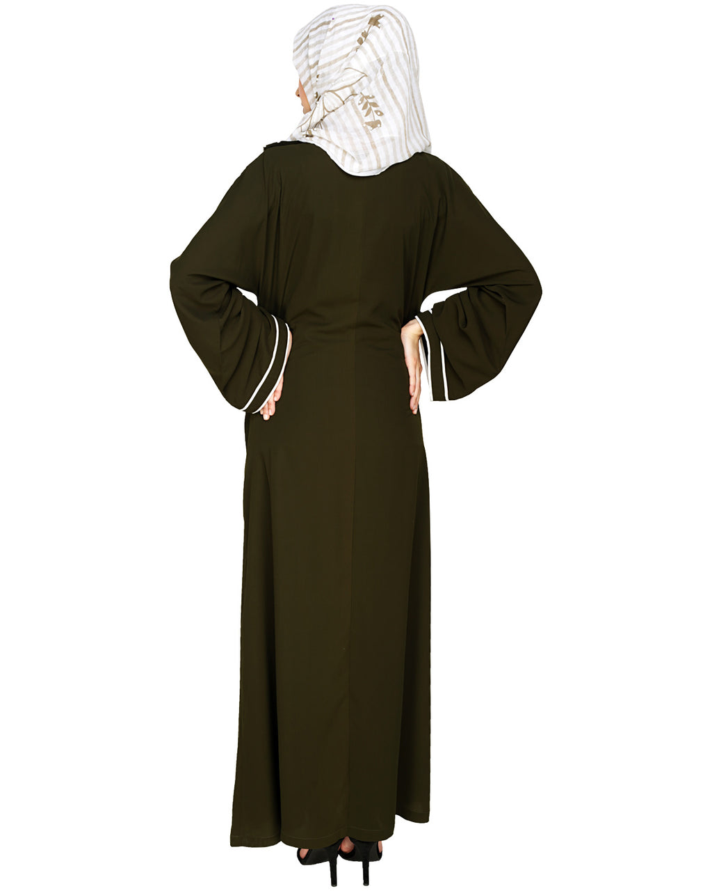 Intrigue Angrakha Dubai Style Abaya Olive